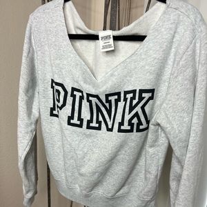 Victoria Secret Pink off the shoulder cut off sweater